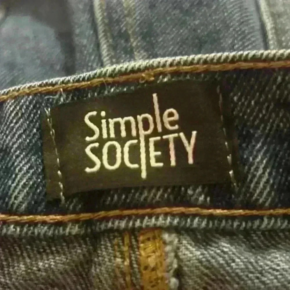 Simple Society Jean Shorts Size 29” Raw Hem High Rise Carpenter - Picture 5 of 5